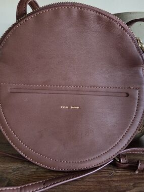 Pixie Mood "Phoebe" Round Crossbody Bag in Brown